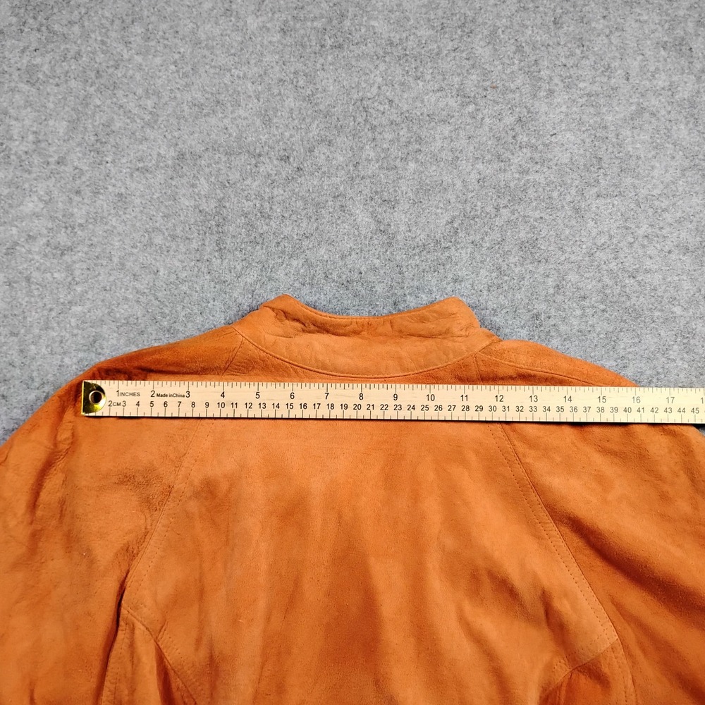 T.J. BOY'S Vintage Suede Leather Corset Lace Up Jacket Burnt Orange Small USA - Picture 9 of 10
